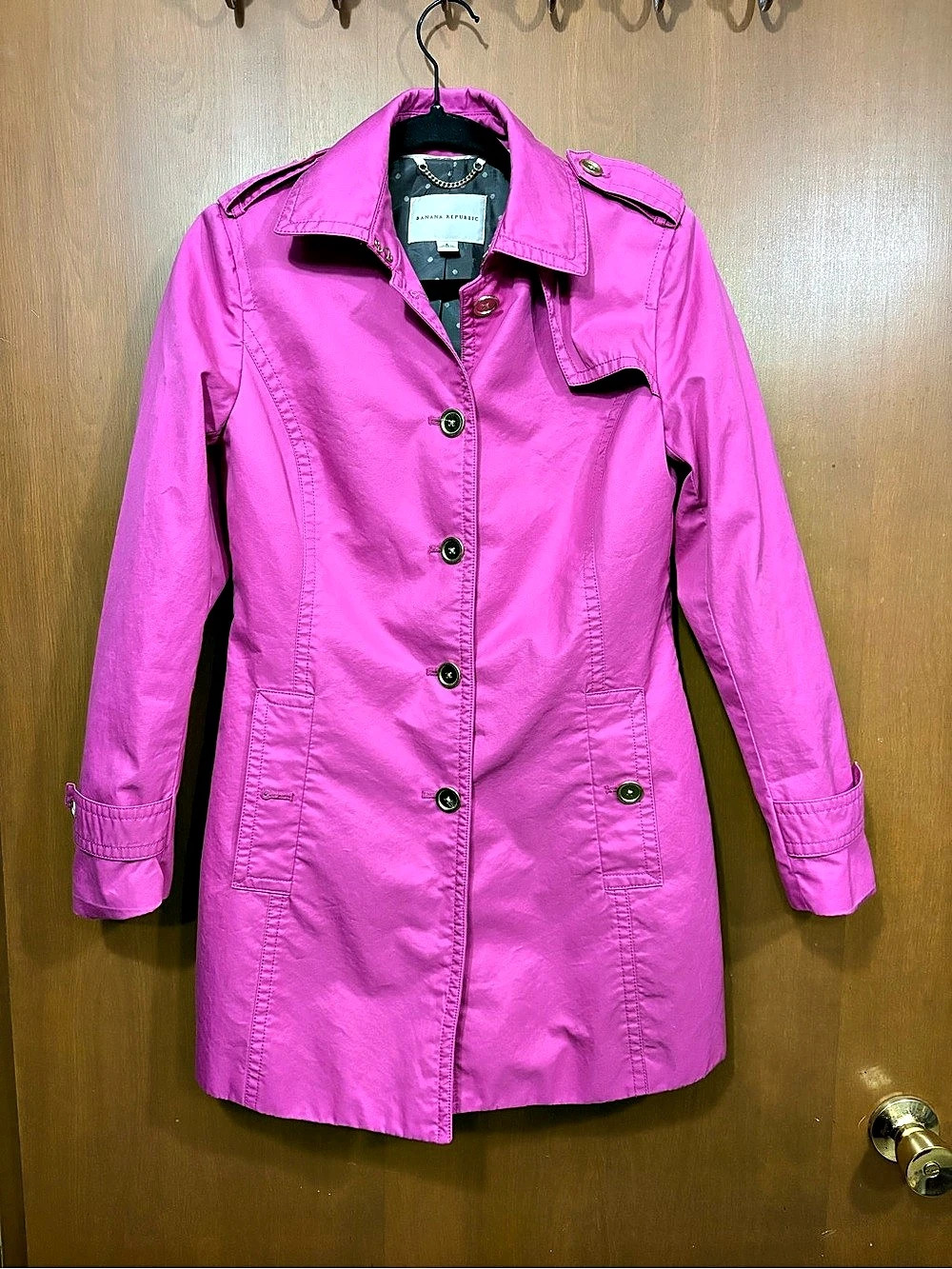 Banana Republic Pink Trench Coat Size Small Like New No Belt
